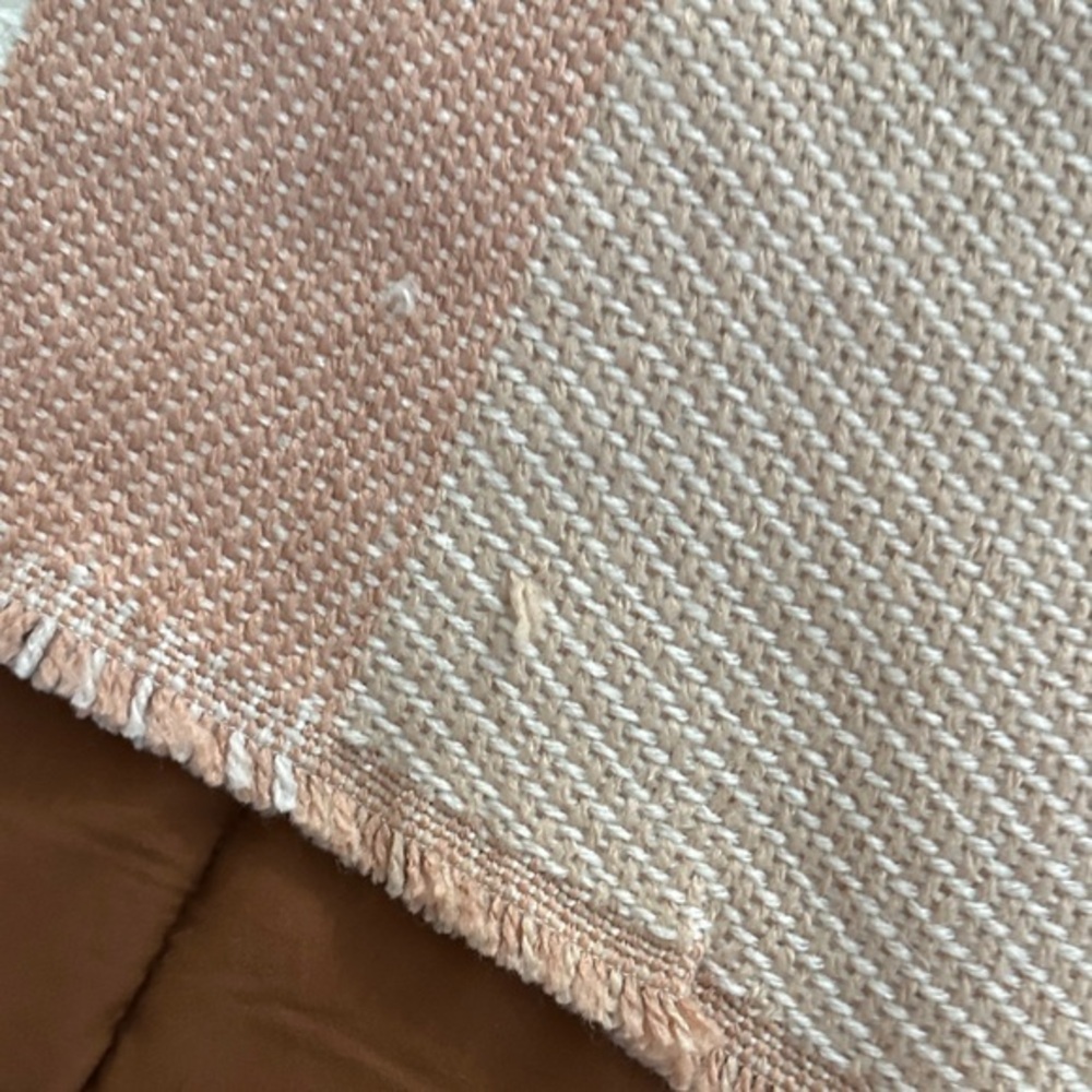 RACHEL Rachel Roy Pink and Cream Geometric Throw Blanket with Tassels - Picture 5 of 8